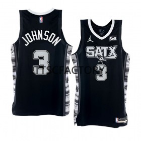 Herren NBA San Antonio Spurs Trikot Keldon Johnson 3 Nike 2022-23 Statement Edition Schwarz Swingman